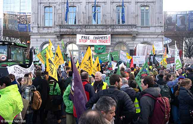 Protesta de agricultores en Bruselas