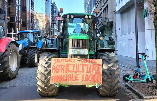 Protesta de agricultores en Bruselas