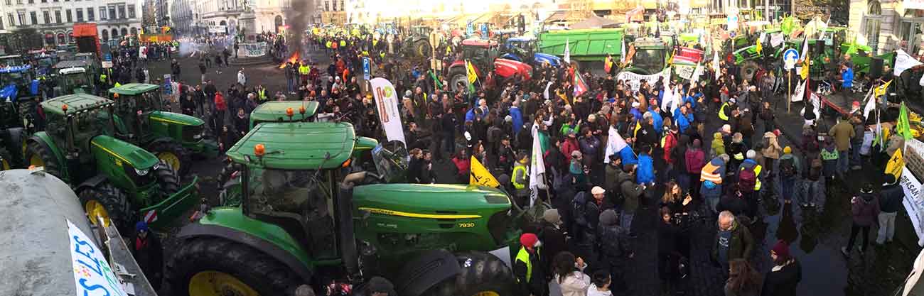 Protesta de agricultores en Bruselas