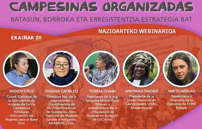 Webinario Internacional. Intercambio entre mujeres de LVC. "Campesinas organizadas, una estrategia de unidad, lucha y resistencia"