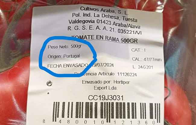 Cultivos Araba vende tomates producidos en Portugal