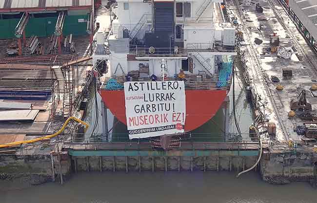 guggenheim-urdaibai stop astillero kutsatutako lurrak garbitu museorik ez